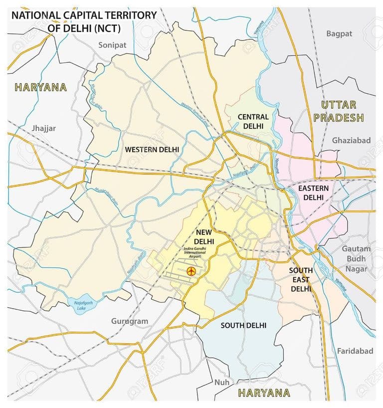 New Delhi airports map