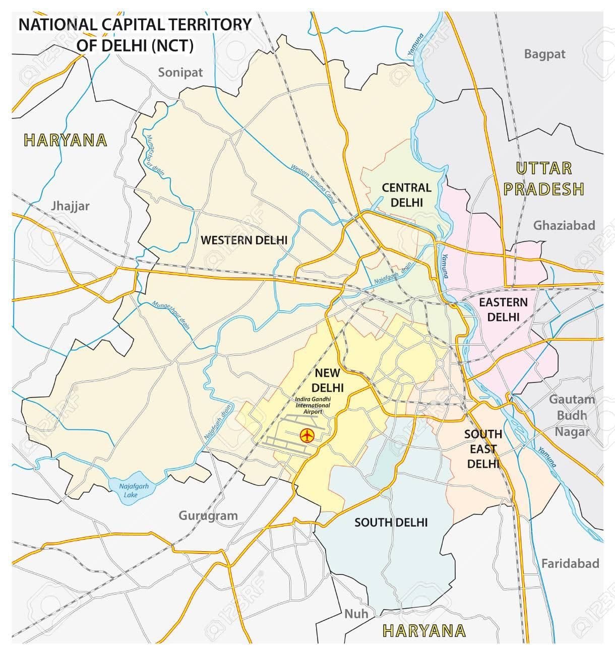 New Delhi airports map
