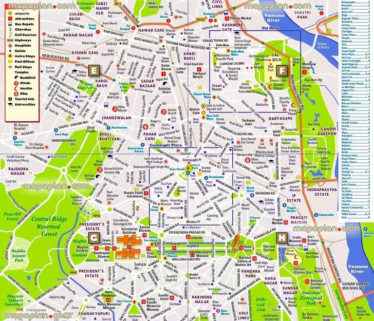 New Delhi city center map