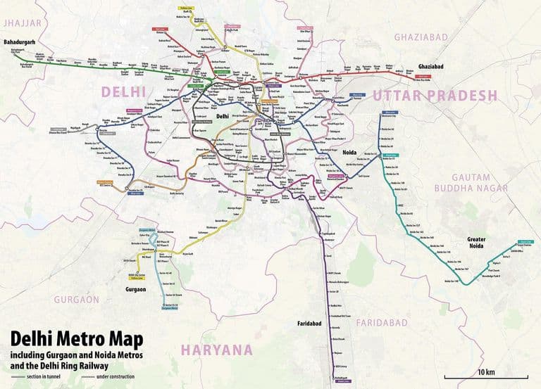 New Delhi metro stations map
