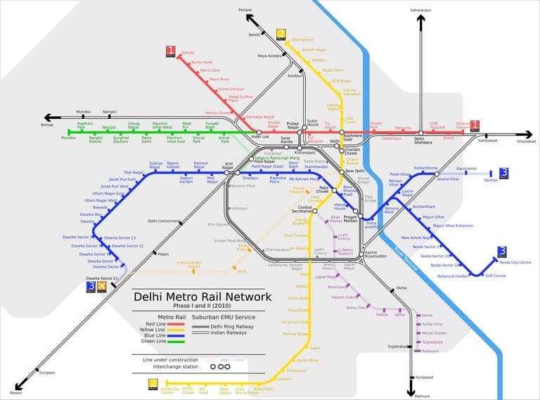 New Delhi transportation map