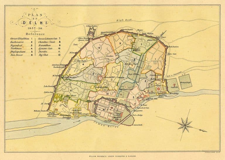 New Delhi antique map
