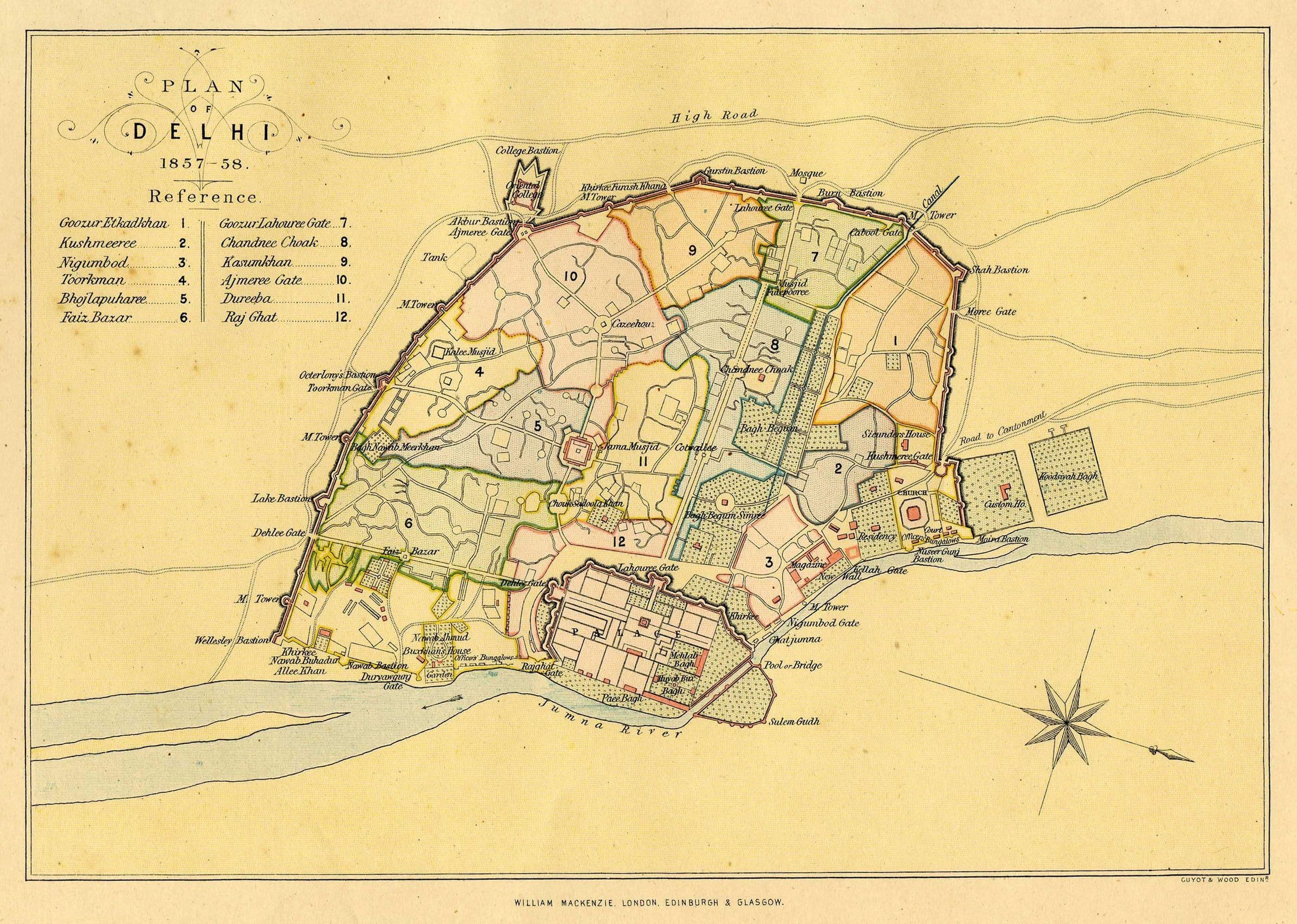 New Delhi antique map